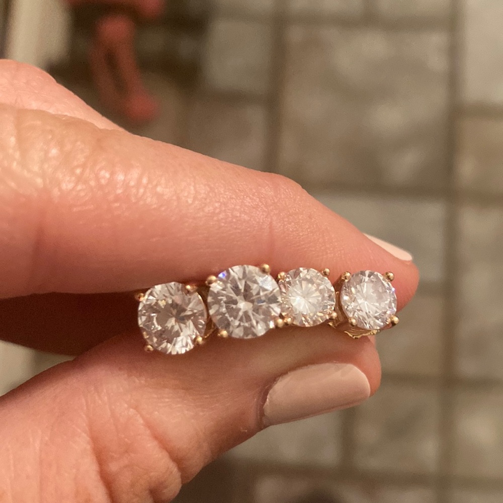 Gold stud earrings
